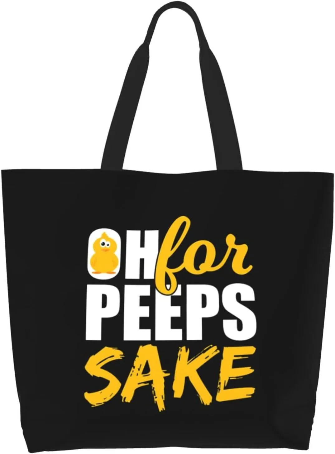 Oh for Peeps Sake Easter Women's Lightweight Canvas Handbag Waterproof Reusable Shopping Bag