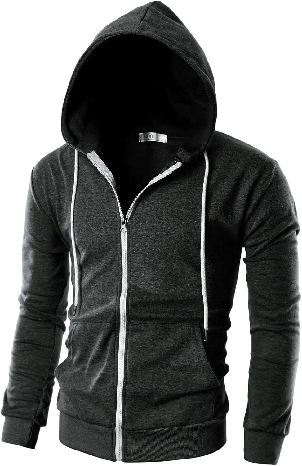 Ohoo Men's Zip Up Hoodie Lightweight Sweatshirt Full Zip Hooded Jacket