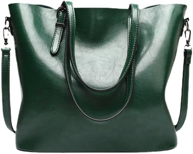 Oil Leather Tote Bag Fashion Ladies Big Bag Shoulder Crossbody Bag