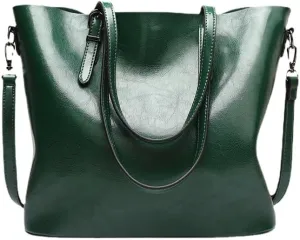 Oil Leather Tote Bag Fashion Ladies Big Bag Shoulder Crossbody Bag