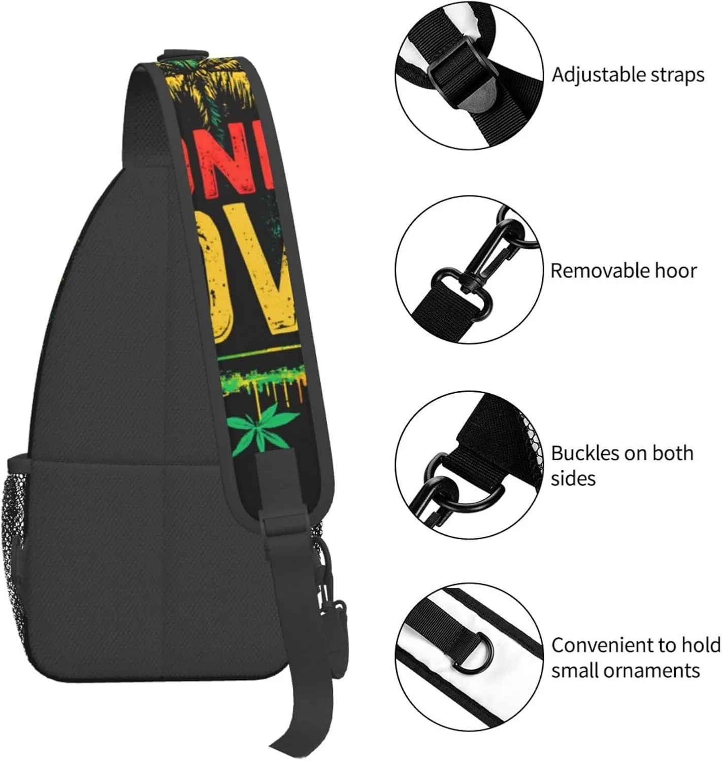 One Love Sling Backpack Hiking Backpack Crossbody Bag Sports Lightweight And Durable Chest Bag Shoulder Bag For Women Men