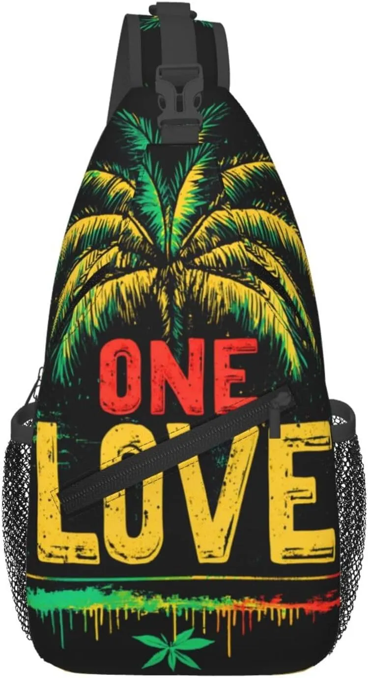 One Love Sling Backpack Hiking Backpack Crossbody Bag Sports Lightweight And Durable Chest Bag Shoulder Bag For Women Men