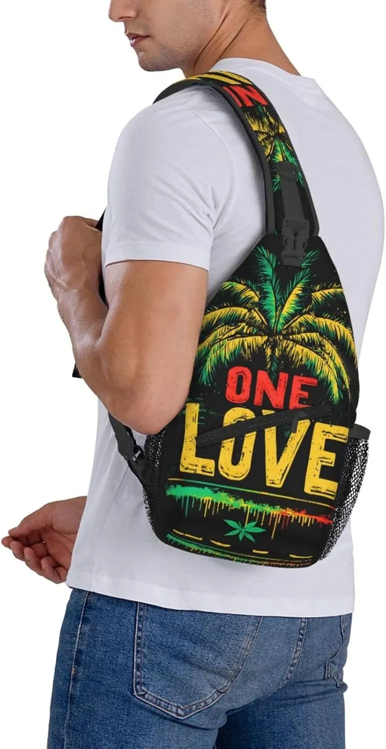 One Love Sling Backpack Hiking Backpack Crossbody Bag Sports Lightweight And Durable Chest Bag Shoulder Bag For Women Men