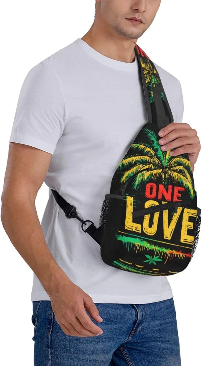 One Love Sling Backpack Hiking Backpack Crossbody Bag Sports Lightweight And Durable Chest Bag Shoulder Bag For Women Men