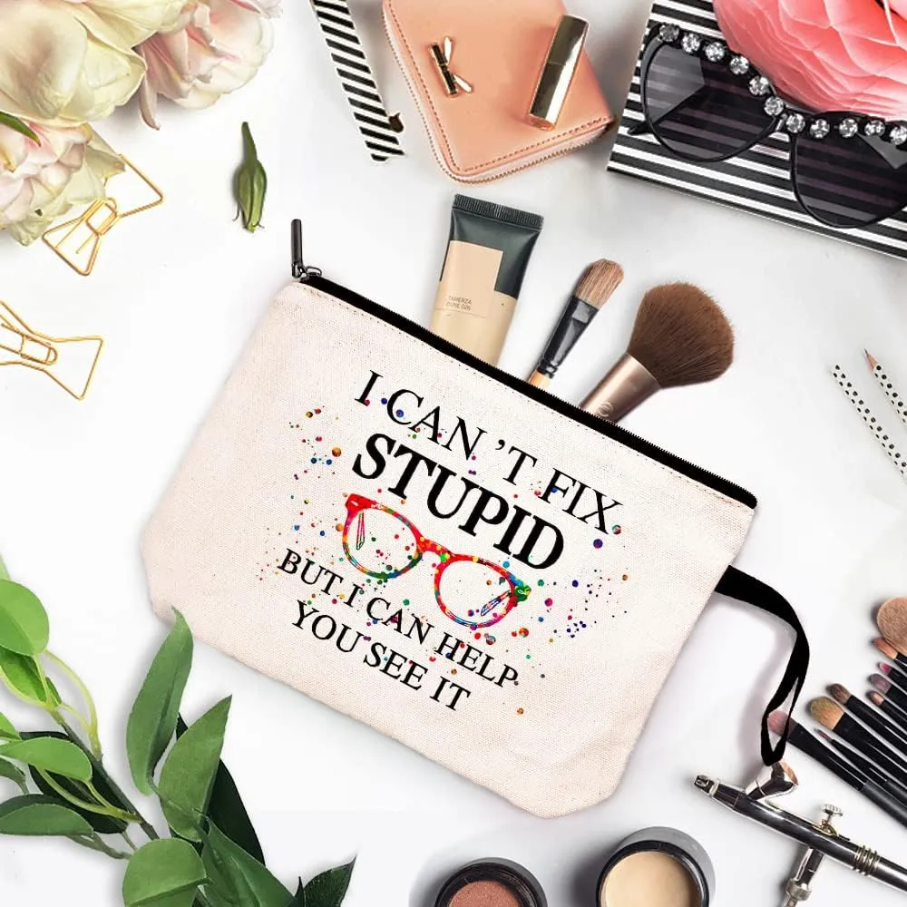 Optometrist Funny Cosmetic Bag, for Travel Toiletry Zipper Storage Pouch Makeup Bag, Optometrist Gifts,Eye Doctor Vision Gifts, Optometrist Graduation Gifts, Optometry Student Graduation Gifts