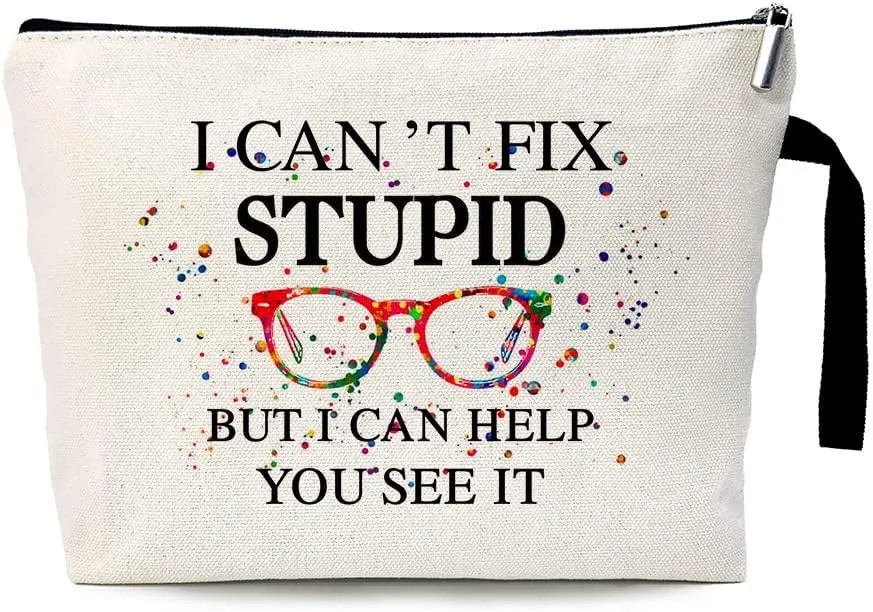 Optometrist Funny Cosmetic Bag, for Travel Toiletry Zipper Storage Pouch Makeup Bag, Optometrist Gifts,Eye Doctor Vision Gifts, Optometrist Graduation Gifts, Optometry Student Graduation Gifts