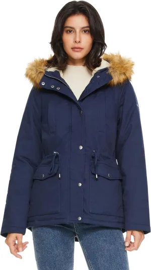 Orolay Women's Winter Parka Jacket Hooded Warm Coat Padded Jacket with Detachable Faux Fur