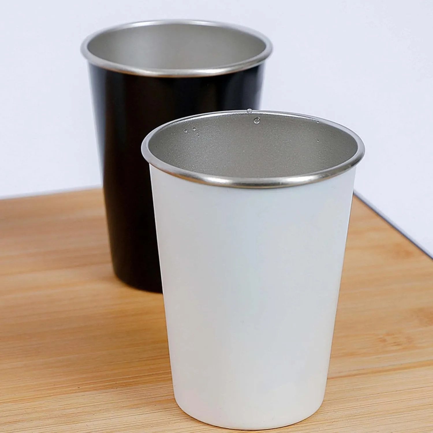 Outdoor Portable 304 Stainless Steel Water Cup Coffee Cup Beer Mug Set of 4(Green)