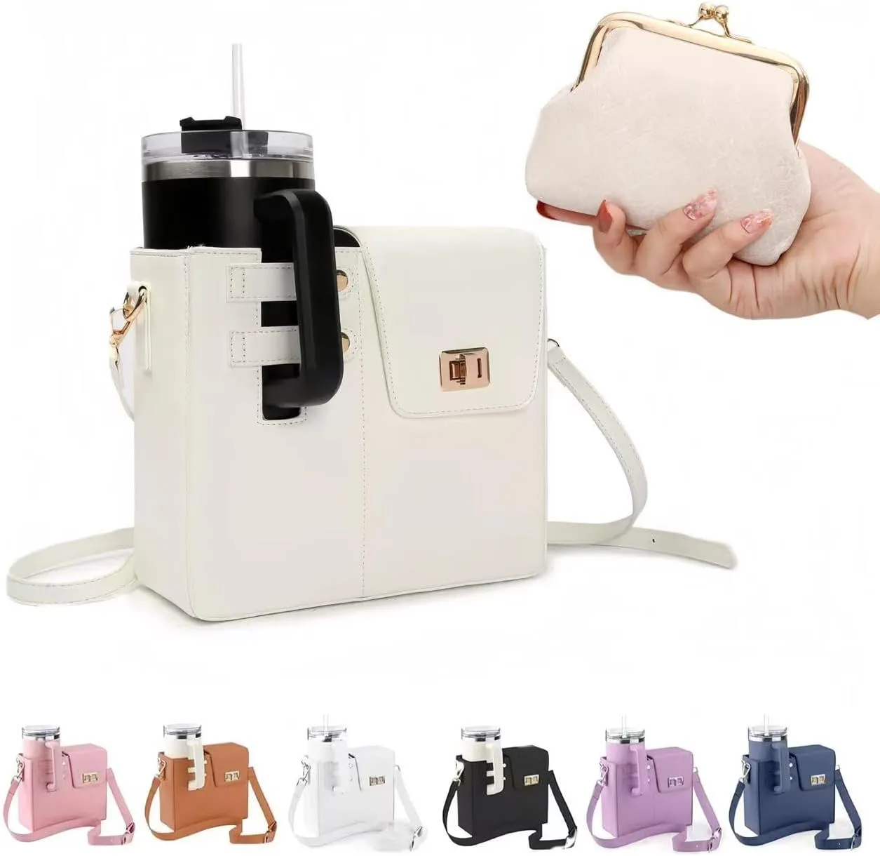 Outdoor Portable Crossbody Water Cup Storage Bag, Crossbody Cup Holder Bag, Multifunctional Storage Bag, Outdoor Portable Storage Bag, Portable Water Bottle Bag with Adjustable Shoulder Strap