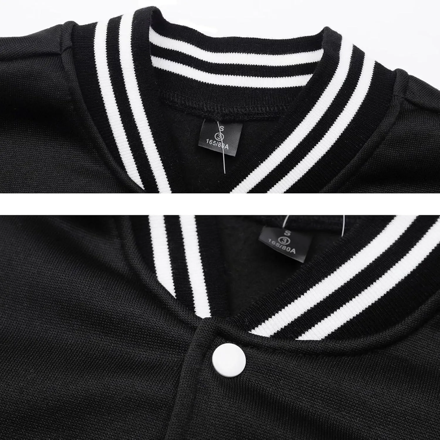 OUTOFGAS Women's Baseball Varsity Jacket Causal Button Down Letterman Bomber Jacket Lightweight Sweatshirts Coat