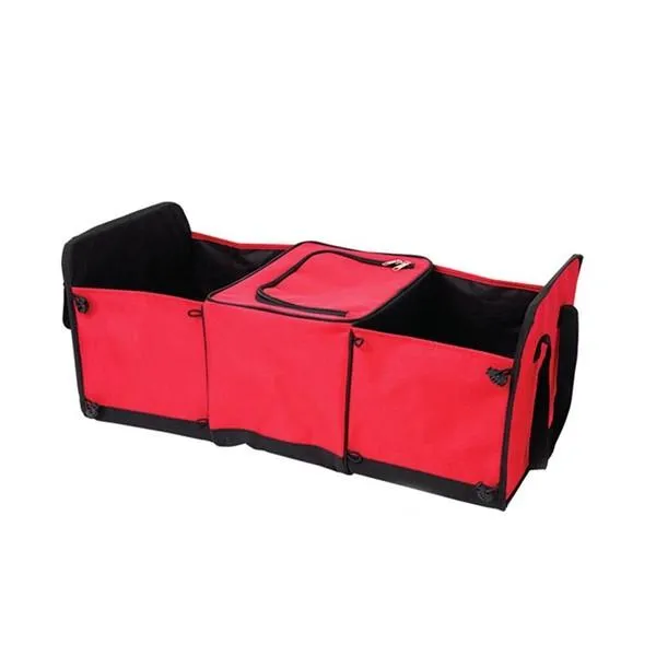 Oxford Cloth Collapsible Car Storage Box Trunk Storage Compartment Red