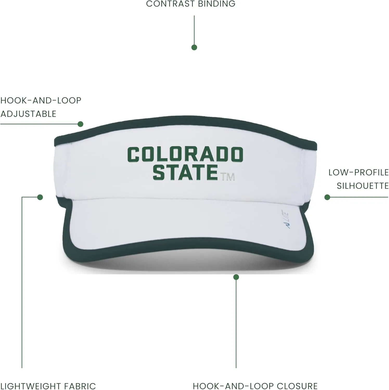 Pacific Headwear Standard NCAA Collegiate Lite Series Active Visor-Comfortable, Adjustable, Lightweight Sports Cap