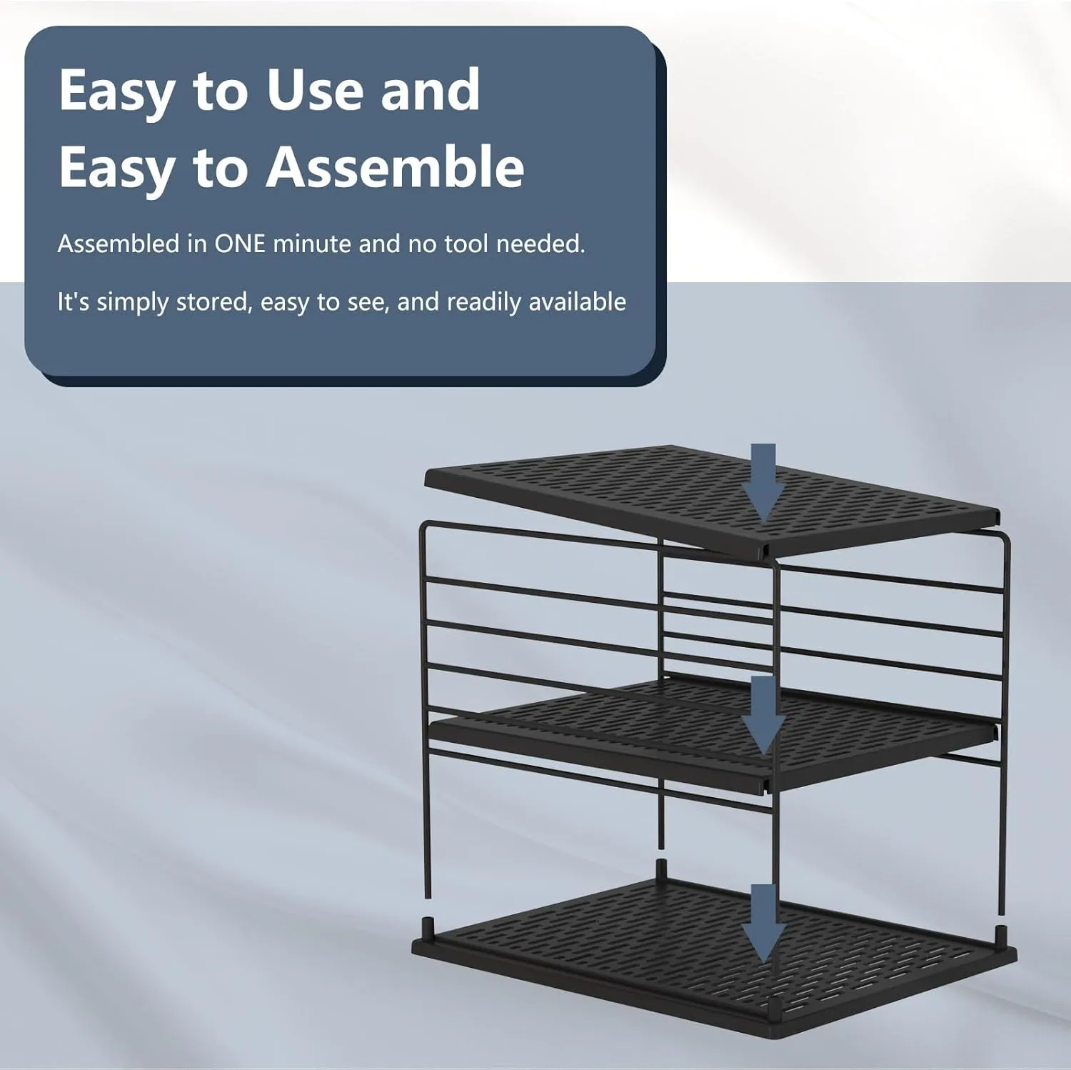Pantry Organizer- Divided Compartment Holder for Aluminum Foil, Wraps & Baggie Boxes, Upgraded Shelf Storage
