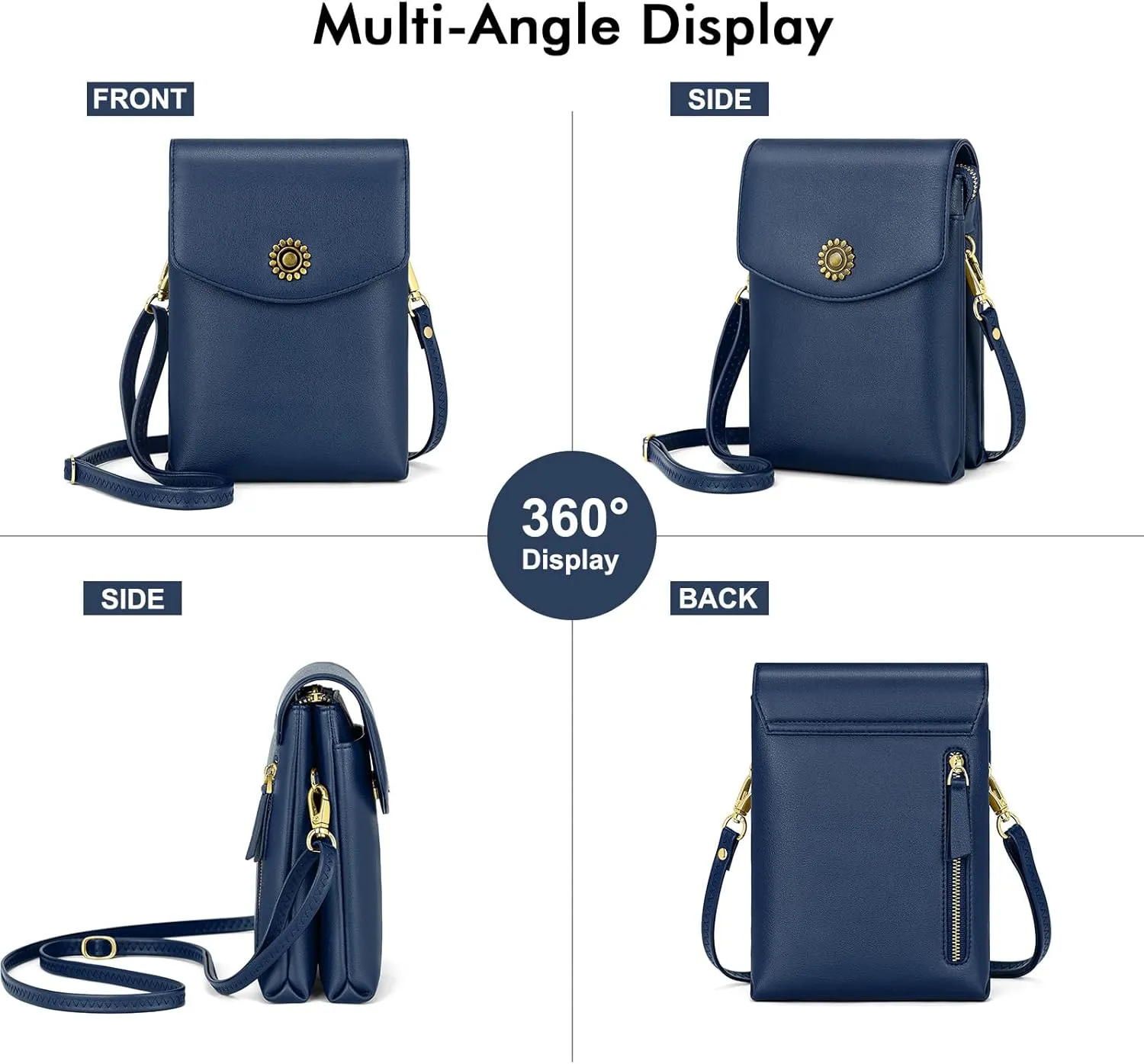 Peacocktion Small Crossbody Bags for Women, Trendy Cell Phone Cross Body Purses with Card Slots