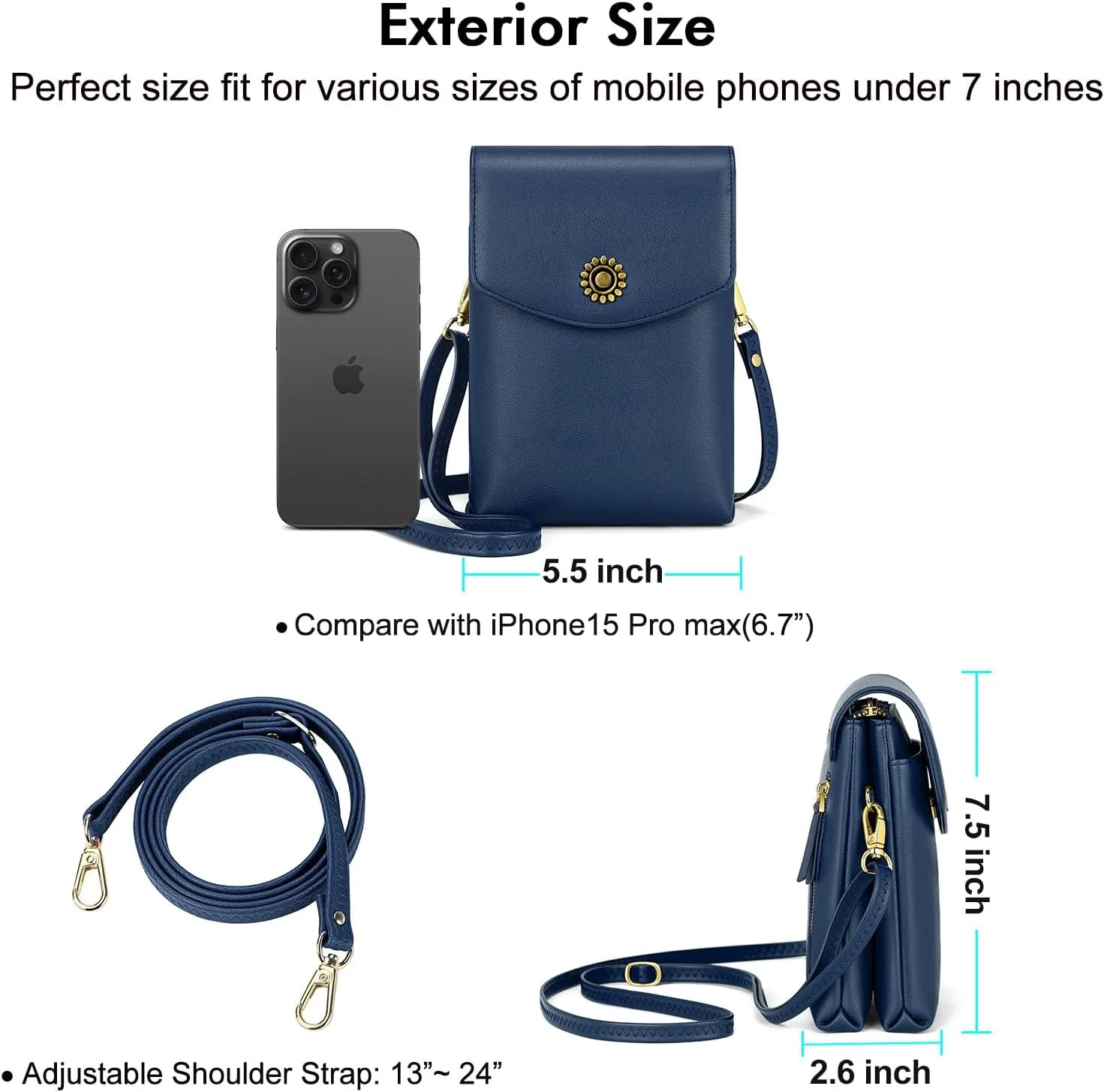 Peacocktion Small Crossbody Bags for Women, Trendy Cell Phone Cross Body Purses with Card Slots