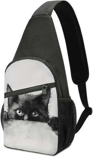 Peeking at The Wall Sling Bag Casual Chest Bag Crossbody Shoulder Backpack Sport Travel Hiking Daypack for Women Men