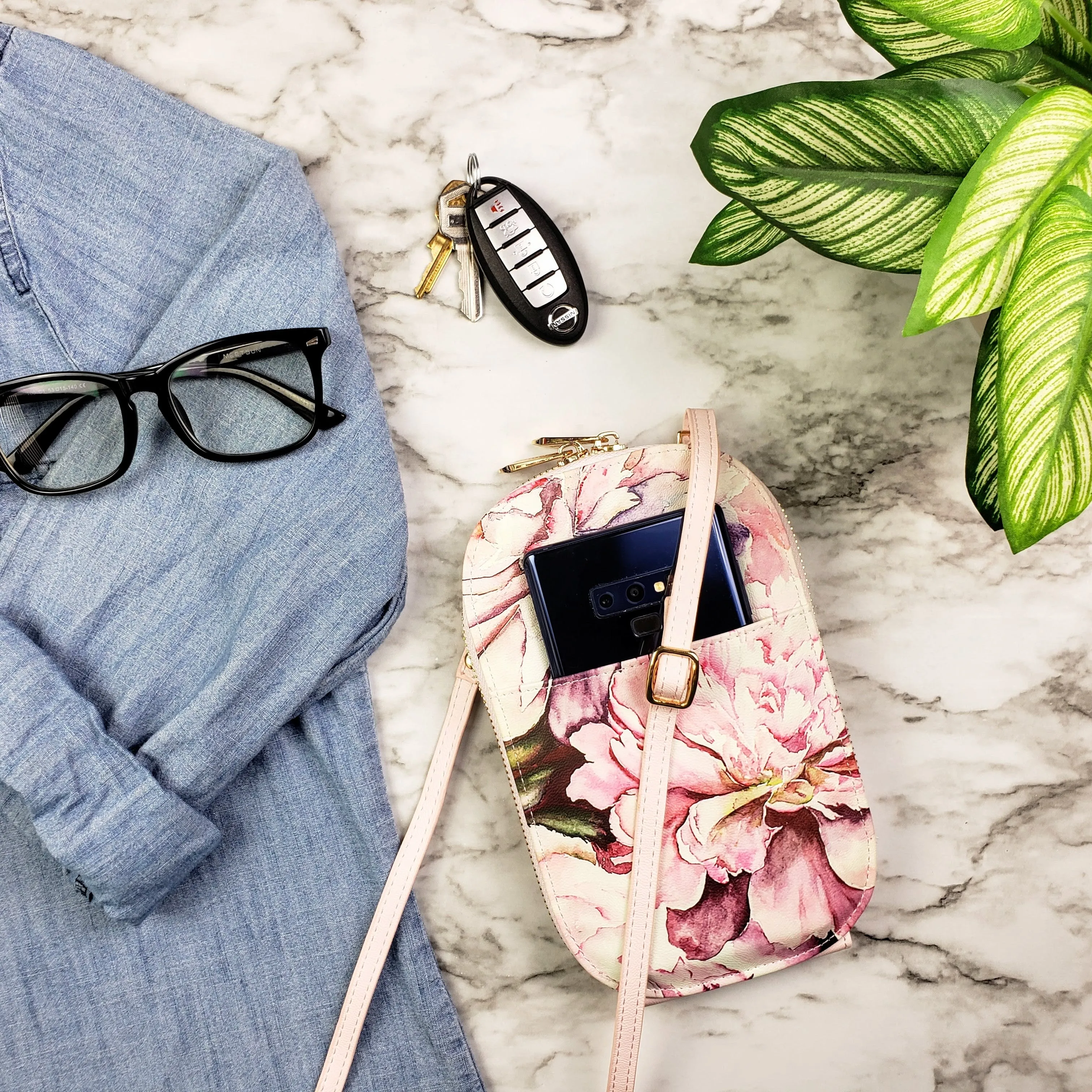 Peonies Crossbody