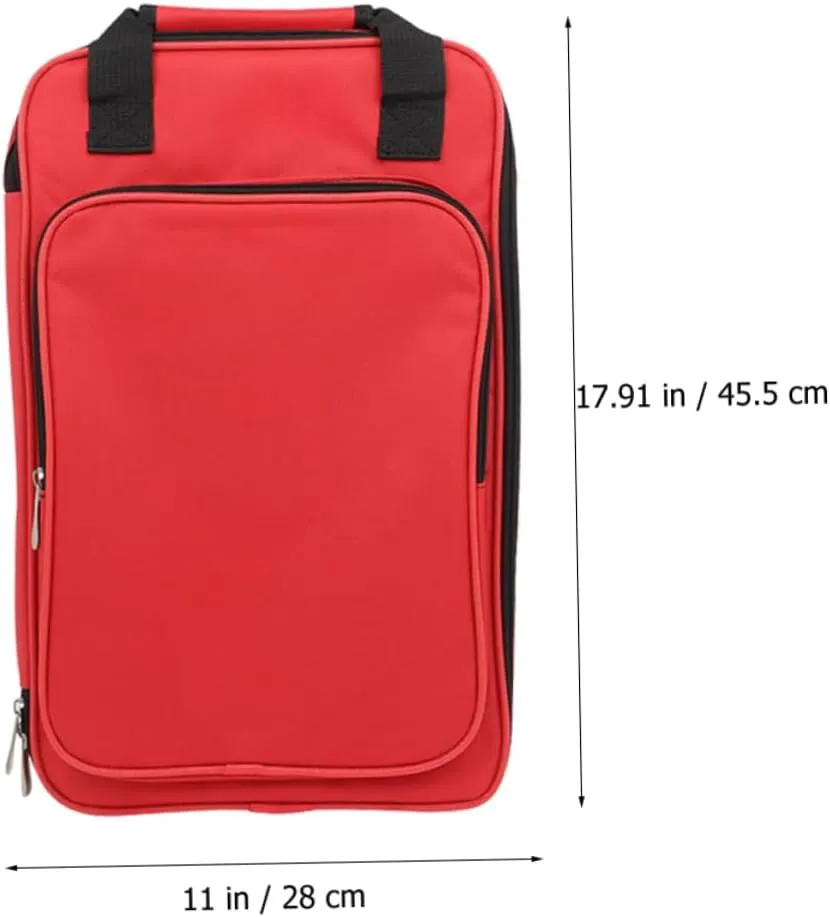 Percussion Stick Bags Music Sheet Bag Drumstick Storage Pouch Drumstick Holder Mallets Organizer Pouch Red for Beginners and Professionals