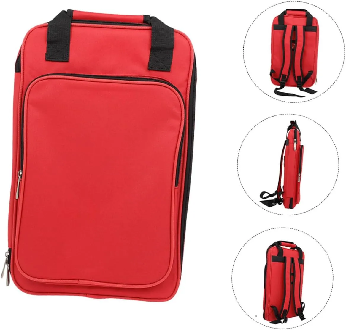 Percussion Stick Bags Music Sheet Bag Drumstick Storage Pouch Drumstick Holder Mallets Organizer Pouch Red for Beginners and Professionals