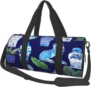 Peynir Chinoiserie Ginger Jars Foo Dogs Large Duffle Bag Lightweight Travel Bag Foldable Weekender Overnight Bag For Men And Women, Fashion