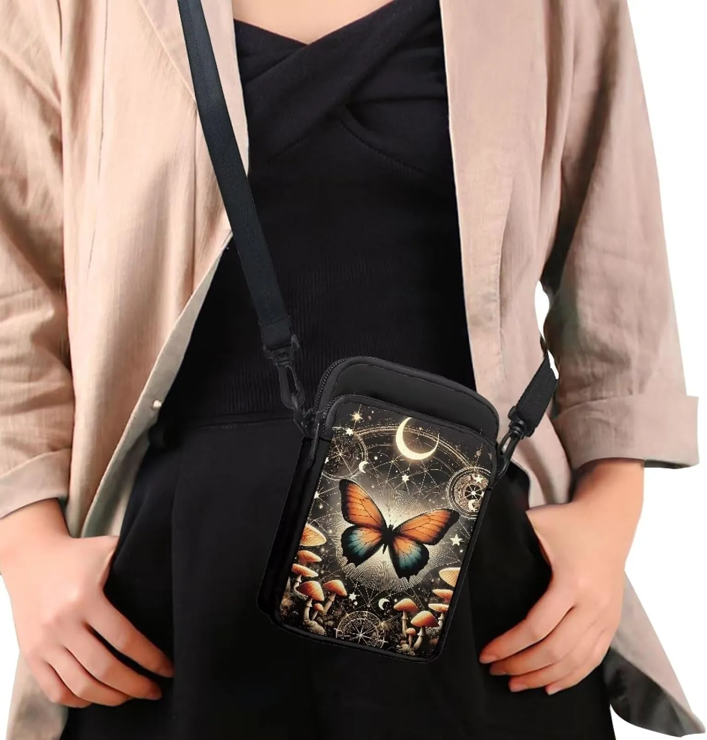Phone Bag Purse Wallet Crossbody Bag Lightweight Roomy Pockets Smartphone Sports Armband Bag