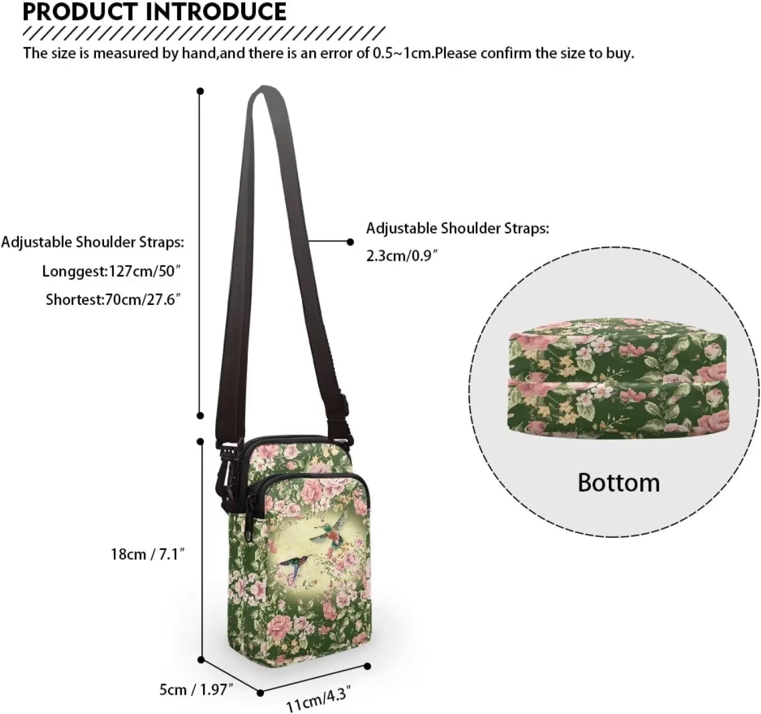 Phone Bag Purse Wallet Crossbody Bag Lightweight Roomy Pockets Smartphone Sports Armband Bag
