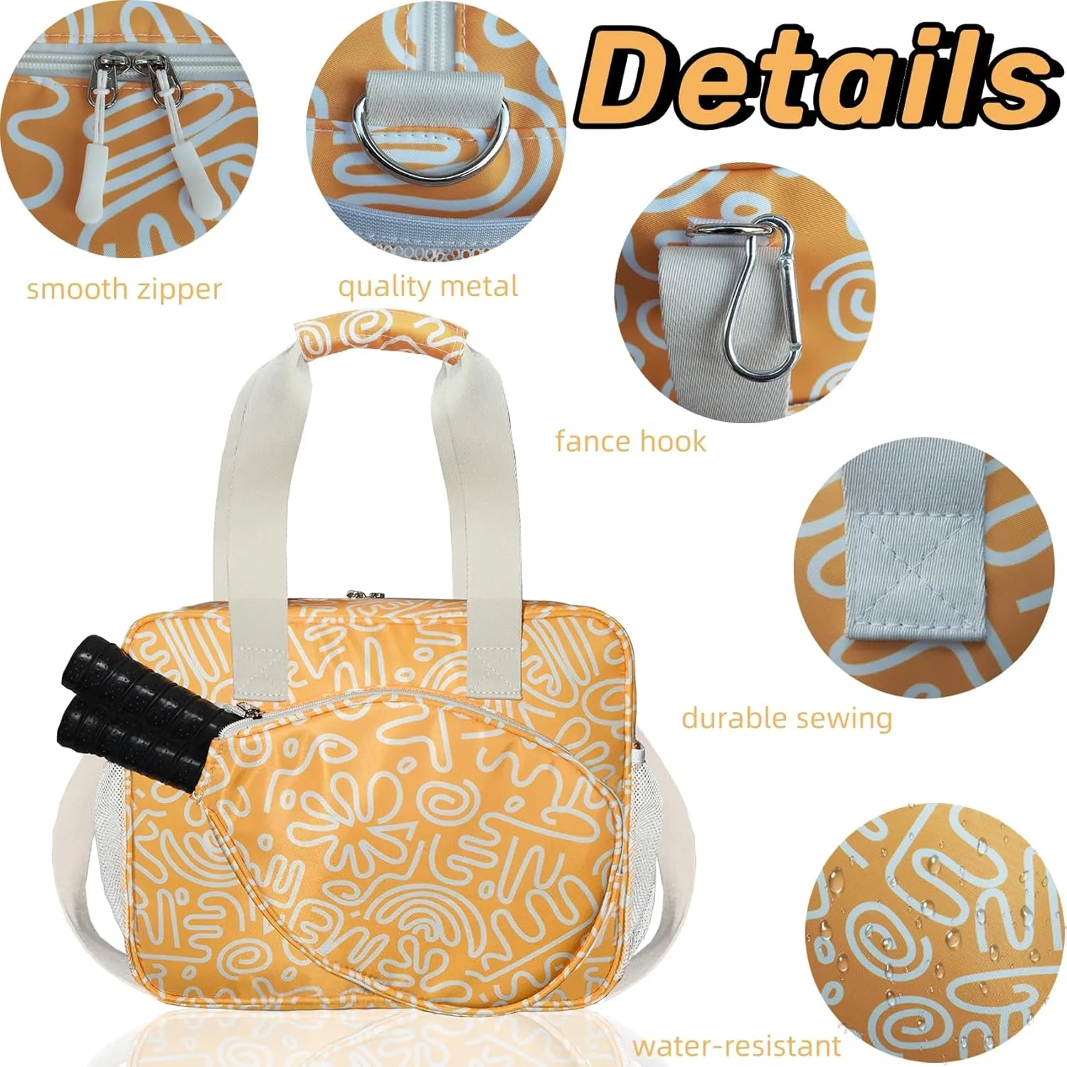 Pickleball Bag for Women, Cute Pickleball Tote Bag Crossbody Sling Paddles Shoulder Bag Large for Sports Gym Duffle