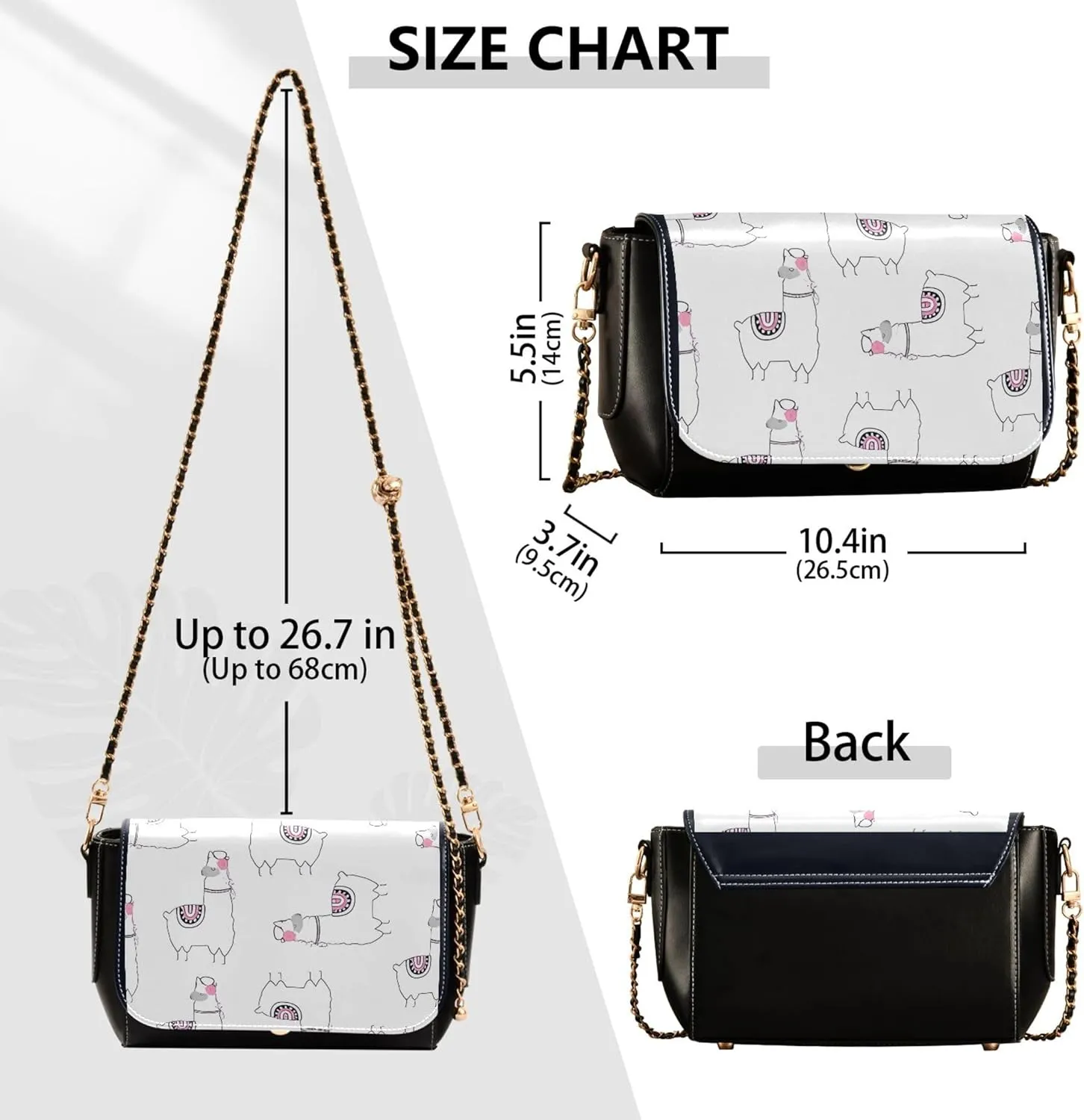 Pink Horse Heart Crossbody Bags for Women Pattern Leather Shoulder Bags Wallet Handbag with Chain Strap