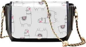 Pink Horse Heart Crossbody Bags for Women Pattern Leather Shoulder Bags Wallet Handbag with Chain Strap
