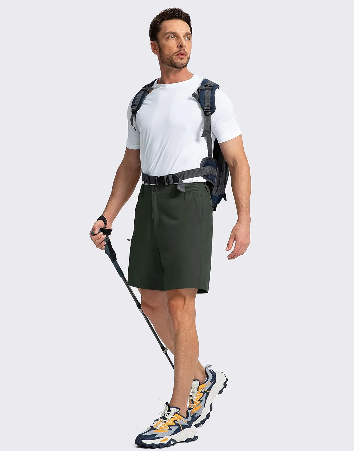 Pinkbomb Men's Golf Shorts with 6 Pockets Stretch Quick Dry Hiking Work Dress Shorts for Men