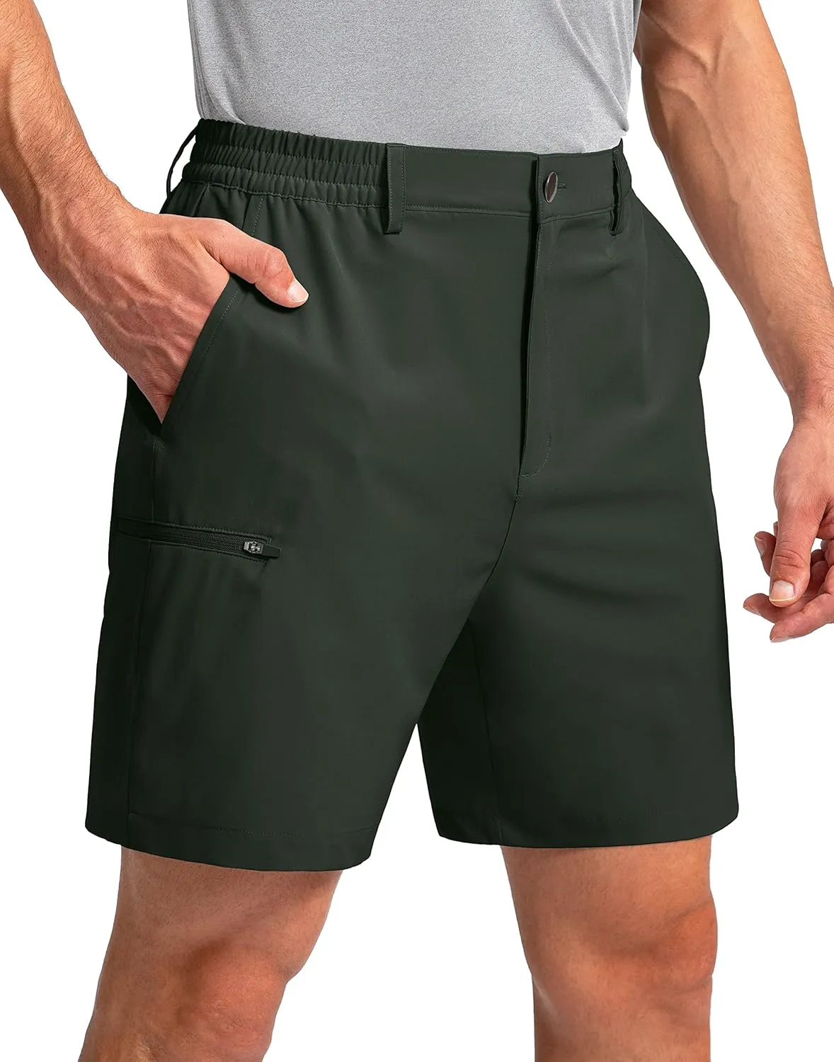 Pinkbomb Men's Golf Shorts with 6 Pockets Stretch Quick Dry Hiking Work Dress Shorts for Men