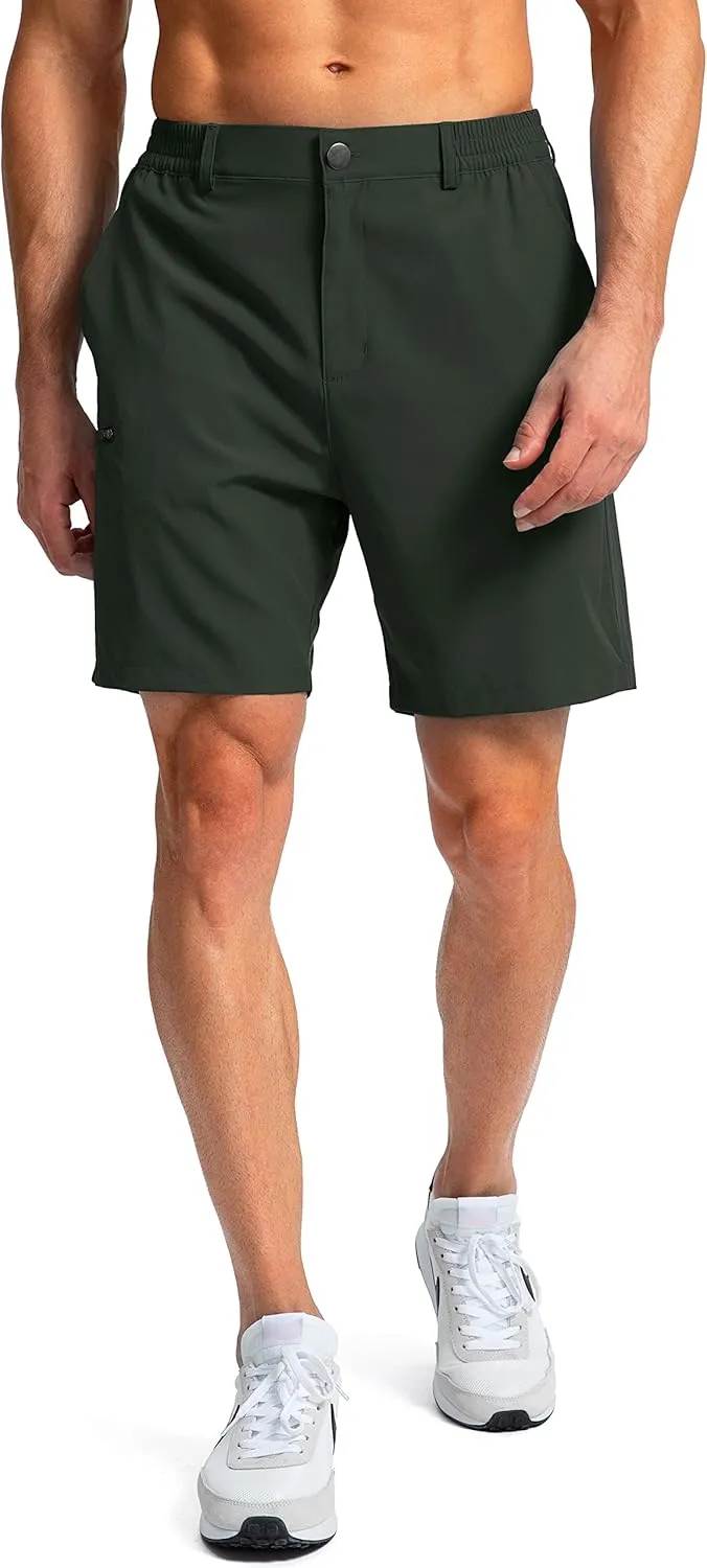 Pinkbomb Men's Golf Shorts with 6 Pockets Stretch Quick Dry Hiking Work Dress Shorts for Men