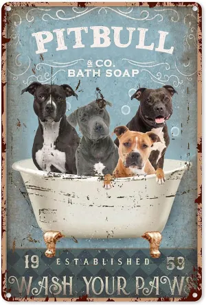 Pitbull Bathroom 500 Piece Jigsaw Puzzle for Adults and Families - Pitbull Bath Soap Wooden Jigsaw Puzzle - Family Fun & Leisure Beginner Jigsaw Puzzle Toys for Adults Stress Relief