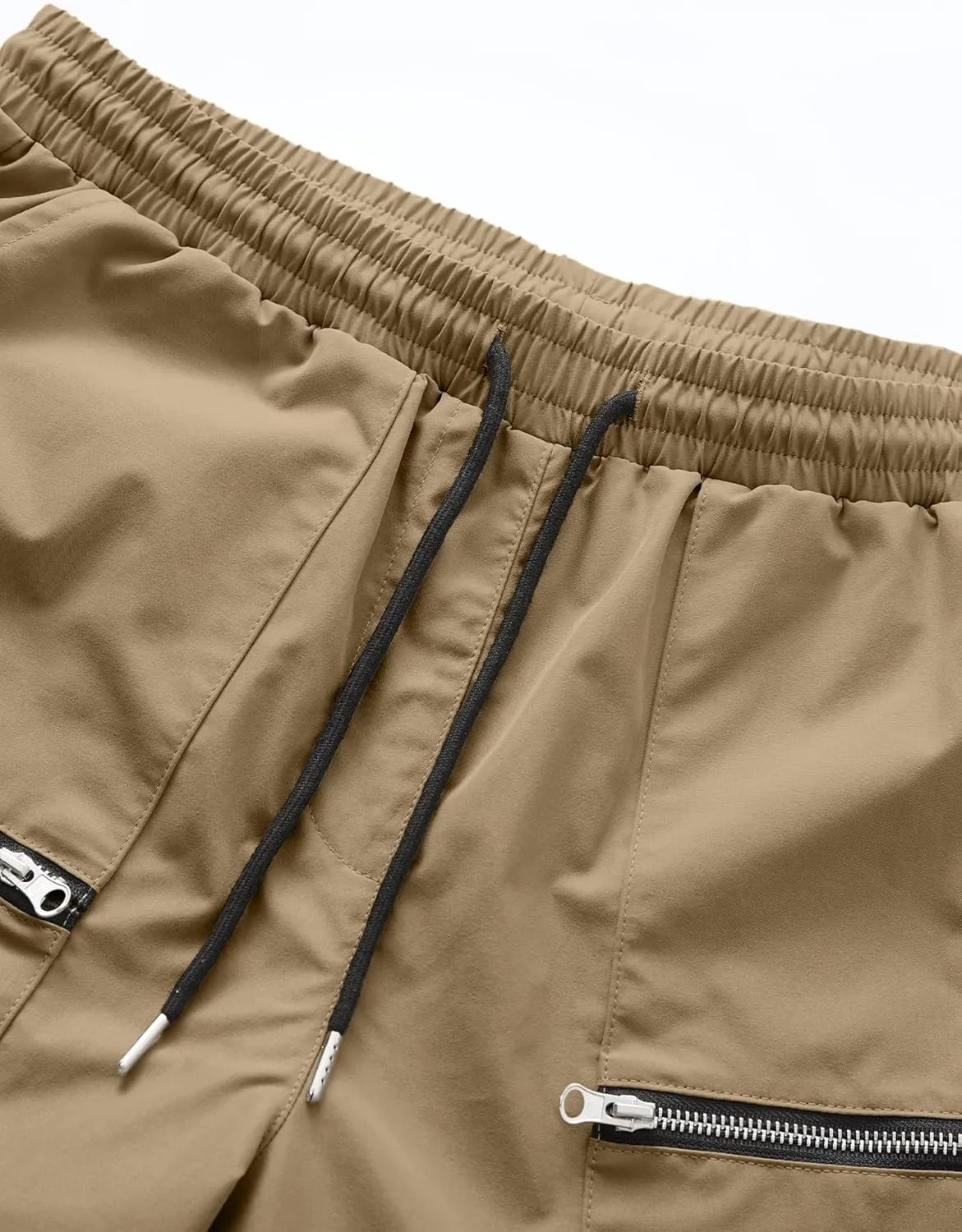PLEPAN Men's Casual Cargo Pants Elastic Waist Drawstring Joggers Pants Tapered Sweatpants for Men Multi Pockets