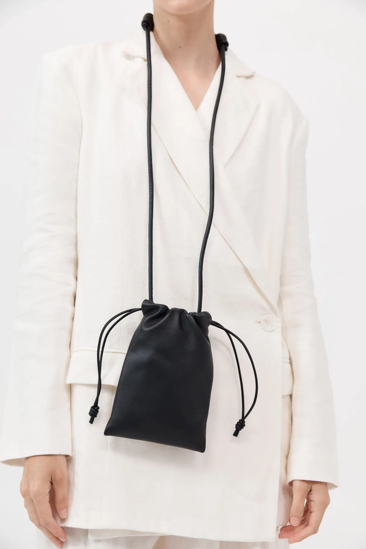 Pochette souple avec cordon de serrage - Noir