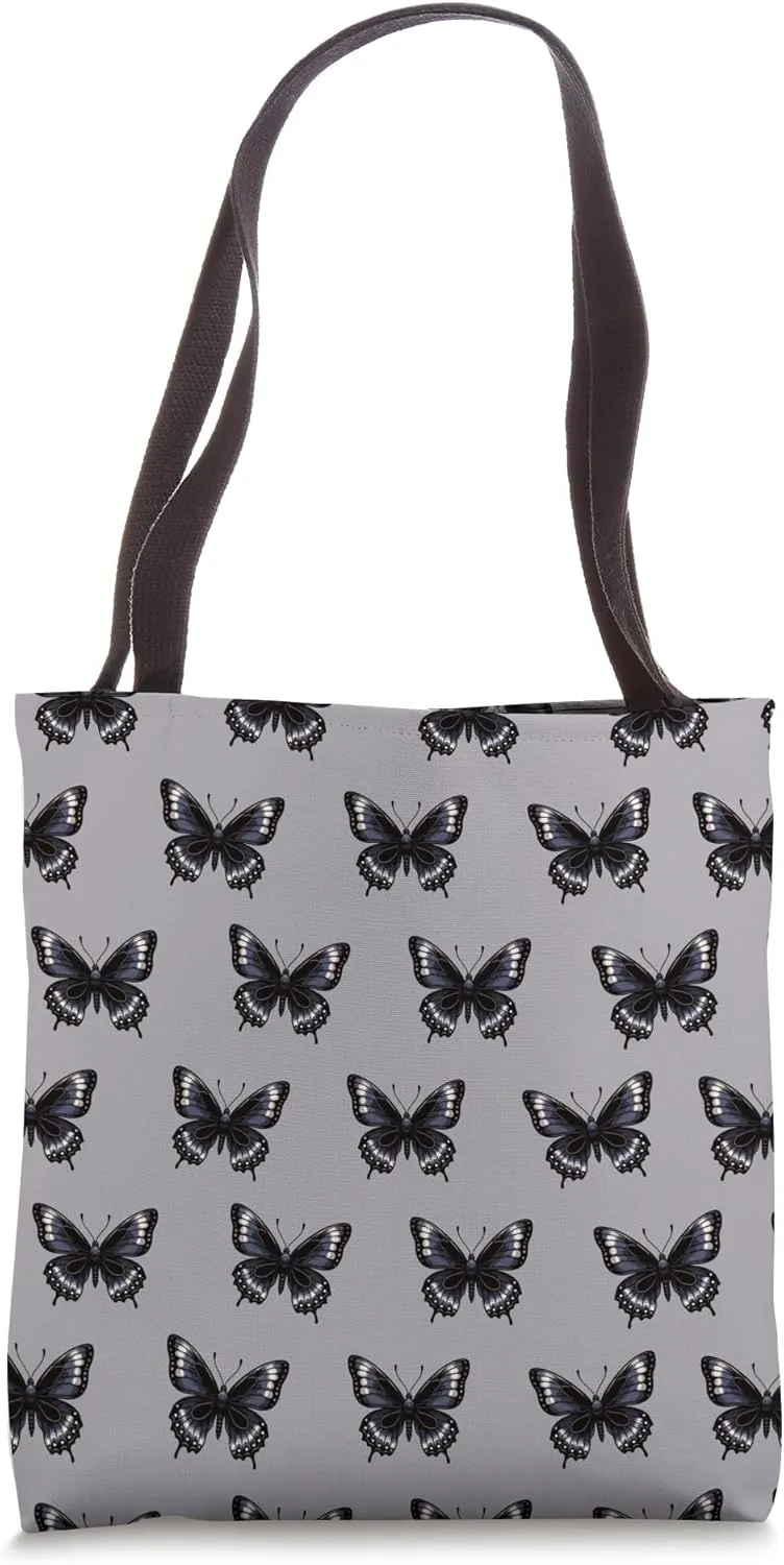 Poetic Butterfly Gothic Dark Insect Lover Tote Bag
