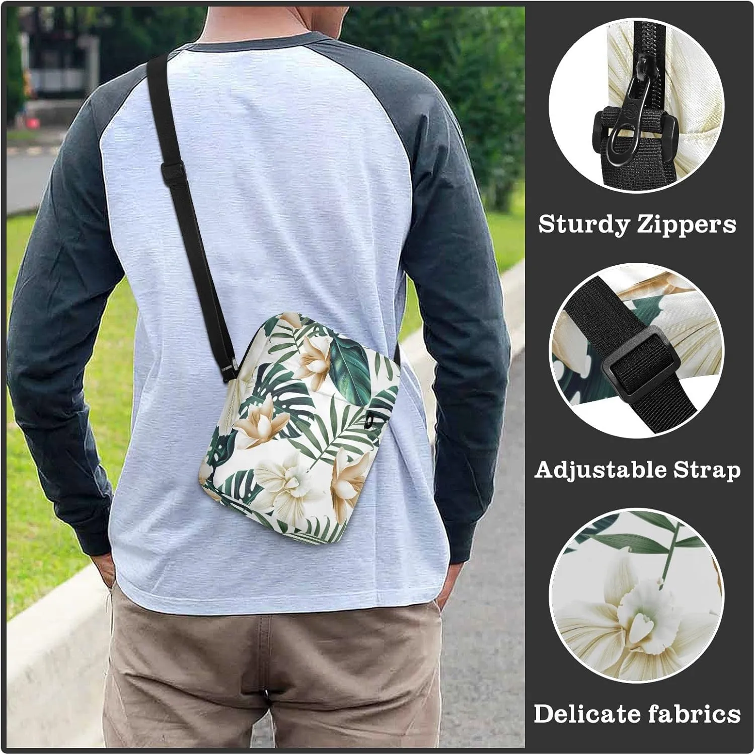 Poeticcity Crossbody Phone Bag, Small Messenger Shoulder Bag, Cash Handbag Wallet Purse