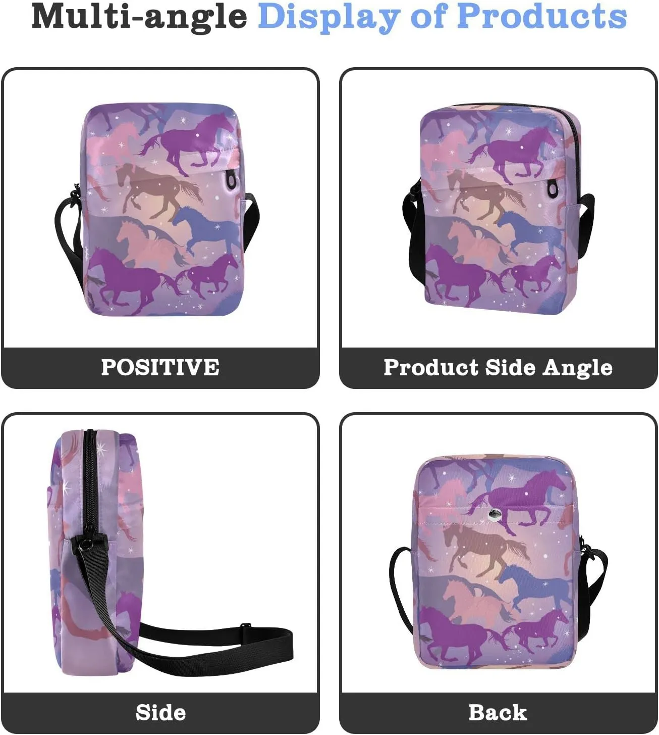 Poeticcity Crossbody Phone Bag, Small Messenger Shoulder Bag, Cash Handbag Wallet Purse