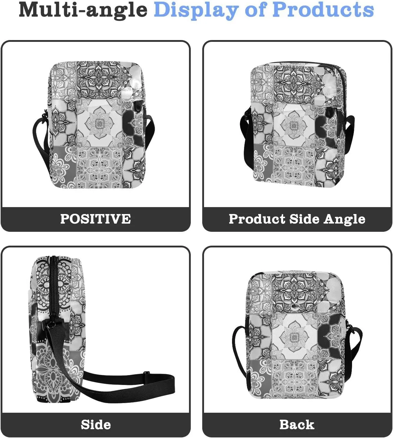 Poeticcity Crossbody Phone Bag, Small Messenger Shoulder Bag, Cash Handbag Wallet Purse