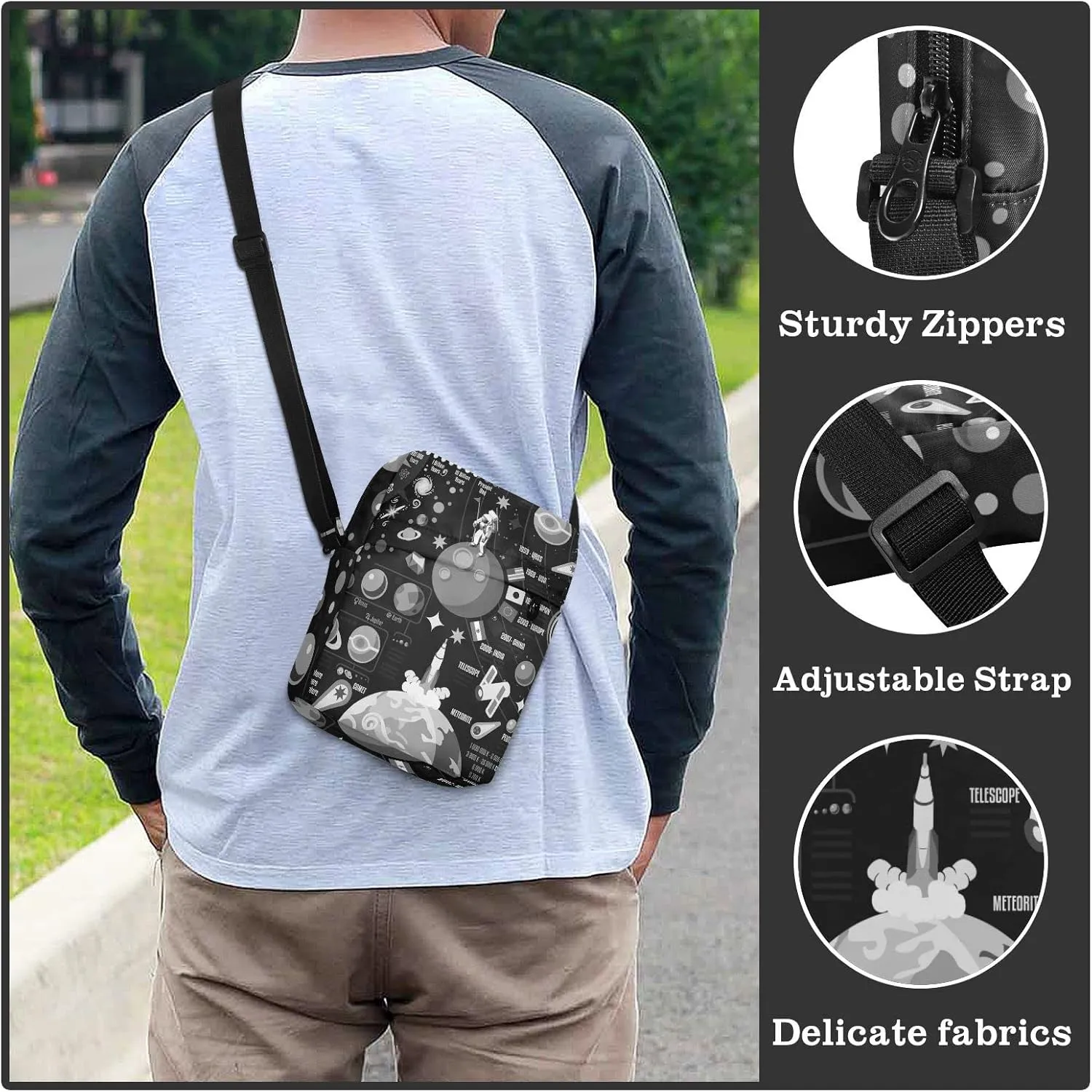 Poeticcity Crossbody Phone Bag, Small Messenger Shoulder Bag, Cash Handbag Wallet Purse