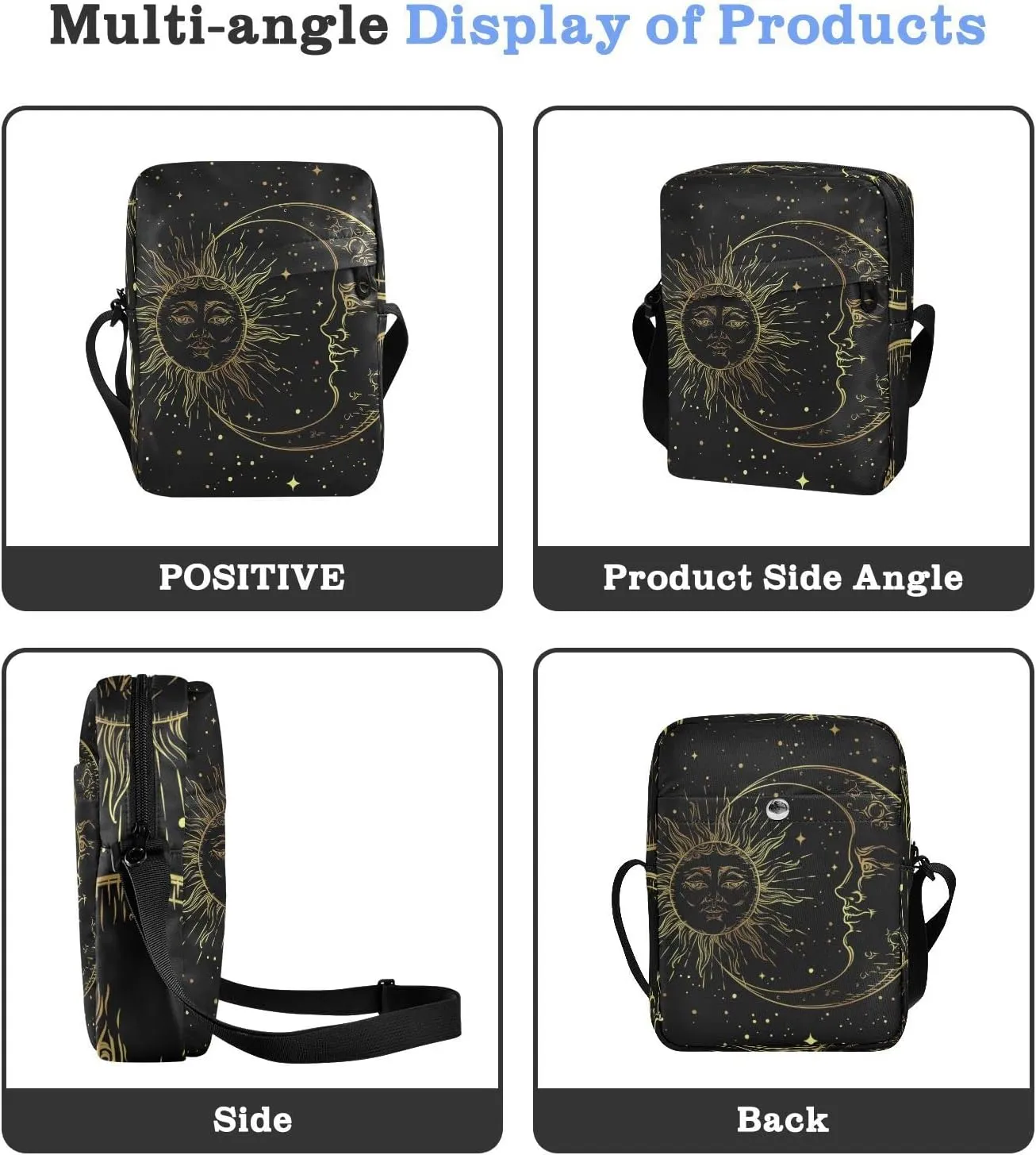 Poeticcity Crossbody Phone Bag, Small Messenger Shoulder Bag, Cash Handbag Wallet Purse