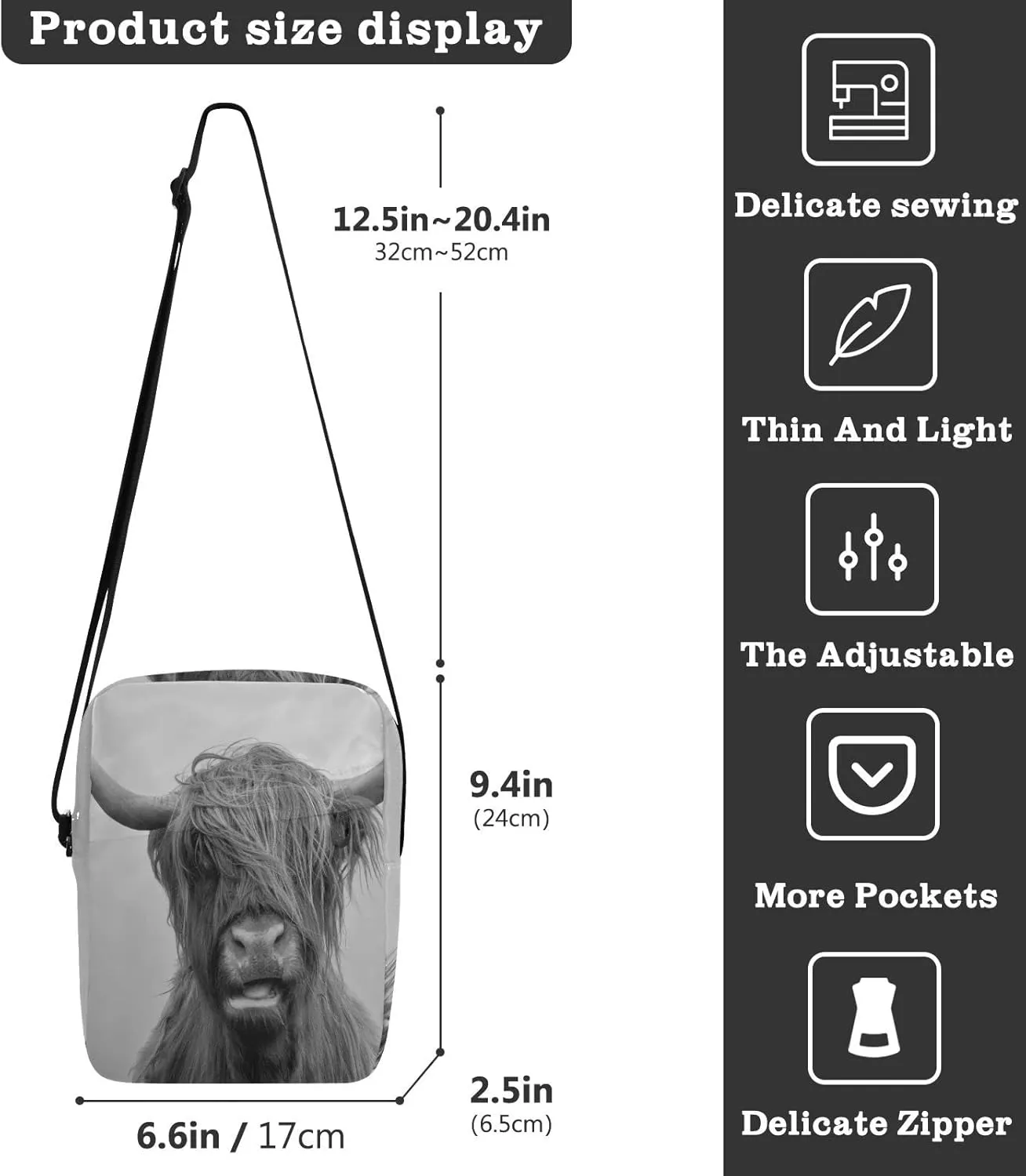 Poeticcity Crossbody Phone Bag, Small Messenger Shoulder Bag, Cash Handbag Wallet Purse