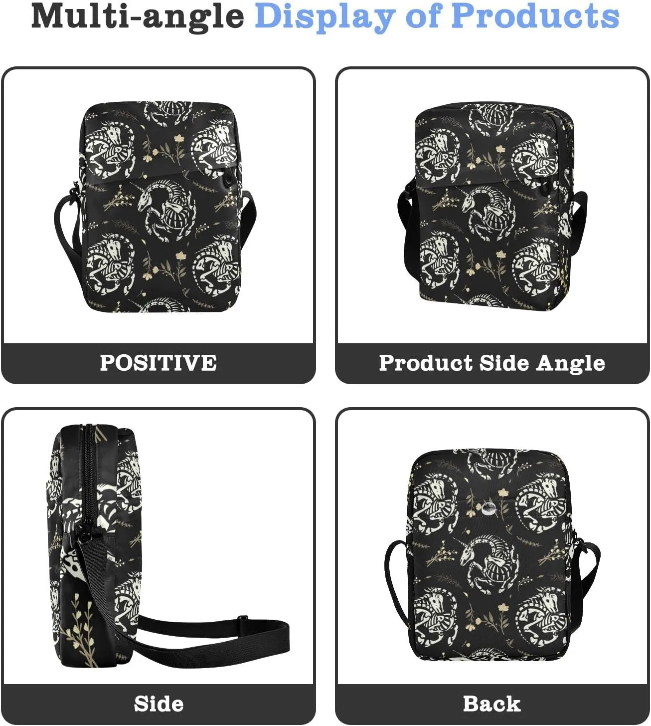 Poeticcity Crossbody Phone Bag, Small Messenger Shoulder Bag, Cash Handbag Wallet Purse