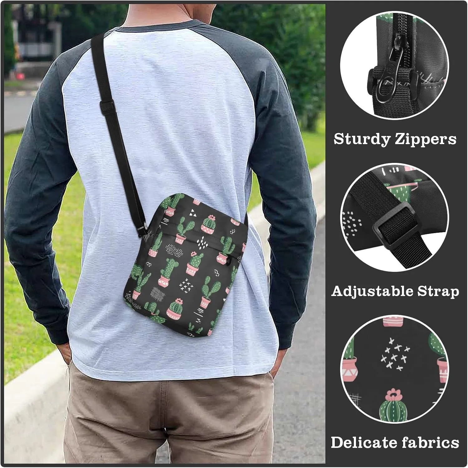 Poeticcity Crossbody Phone Bag, Small Messenger Shoulder Bag, Cash Handbag Wallet Purse