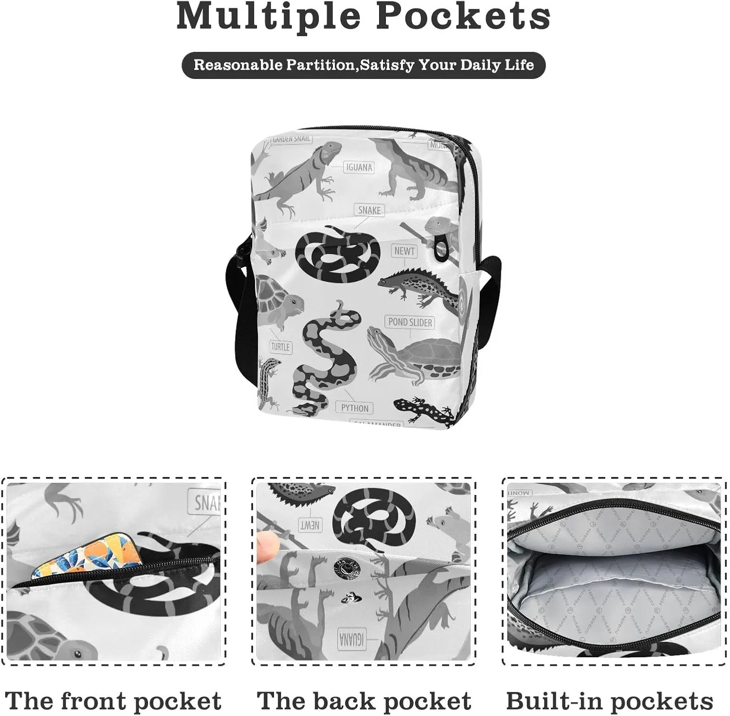 Poeticcity Crossbody Phone Bag, Small Messenger Shoulder Bag, Cash Handbag Wallet Purse