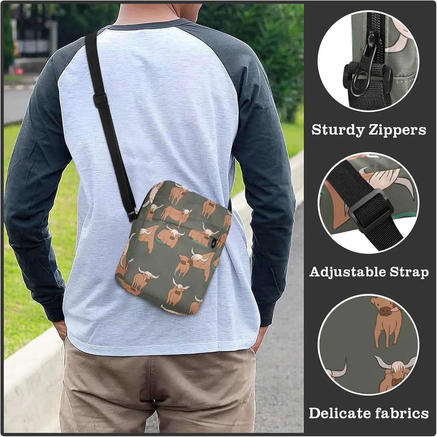 Poeticcity Crossbody Phone Bag, Small Messenger Shoulder Bag, Cash Handbag Wallet Purse