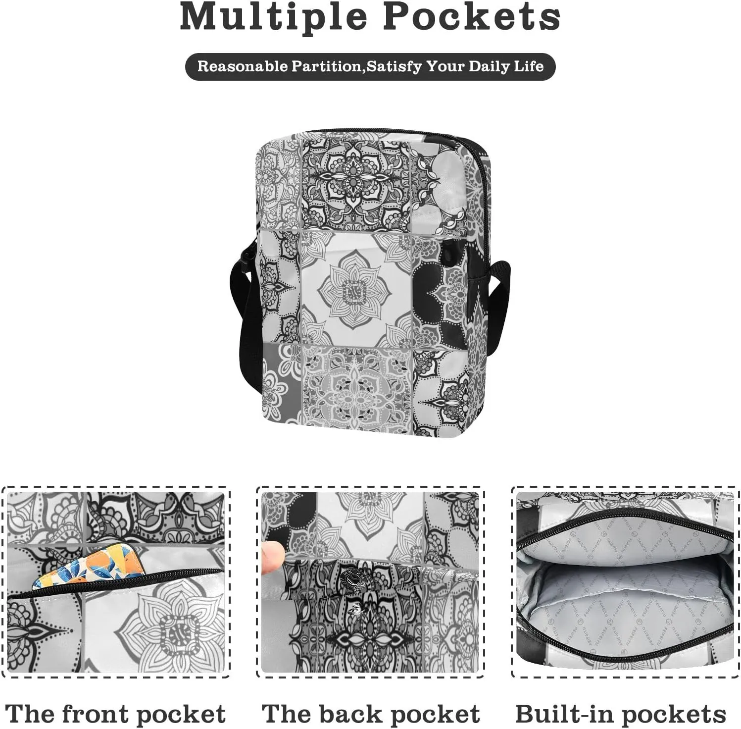 Poeticcity Crossbody Phone Bag, Small Messenger Shoulder Bag, Cash Handbag Wallet Purse