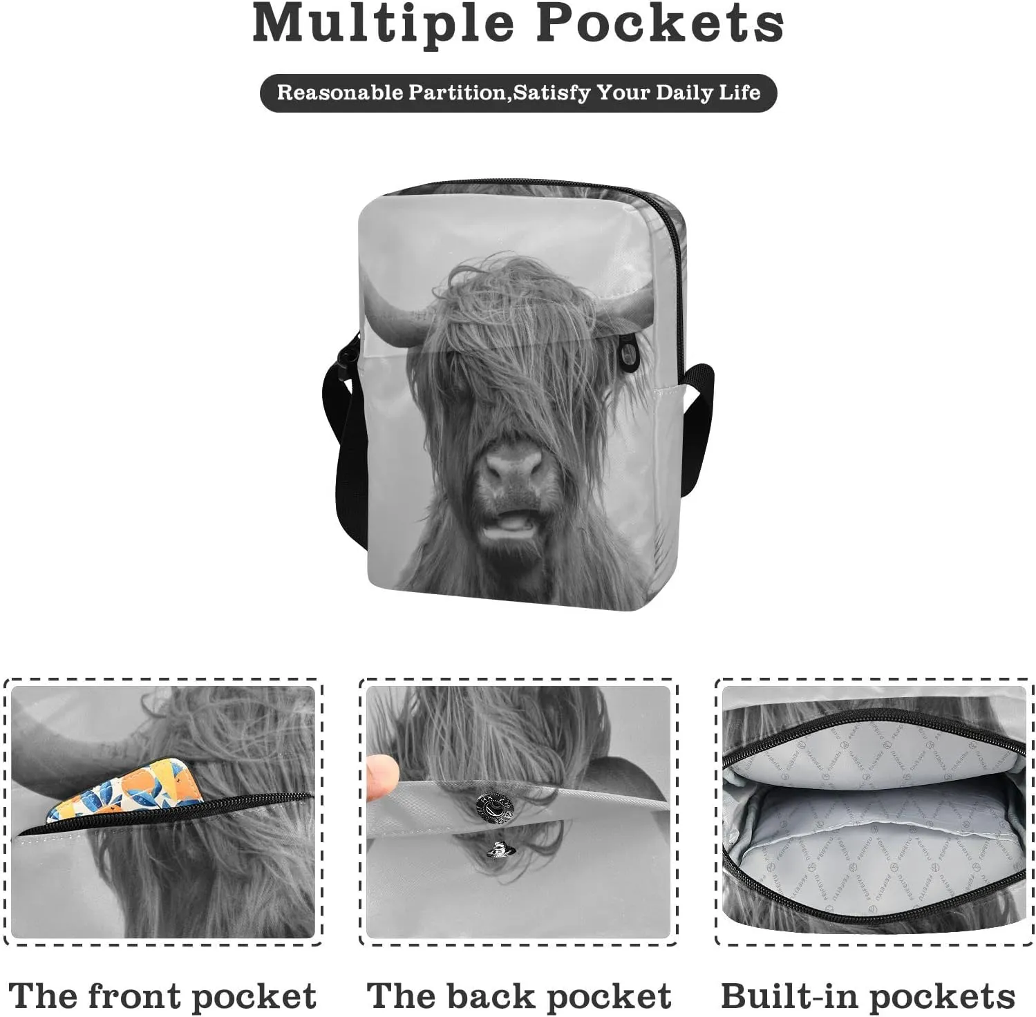 Poeticcity Crossbody Phone Bag, Small Messenger Shoulder Bag, Cash Handbag Wallet Purse
