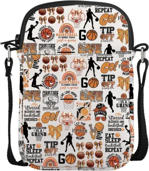 POFULL Basketball Gift Basketball Club Basketball Player Gift Women Basketball Players Gift Basketball Lover Crossbody Bag