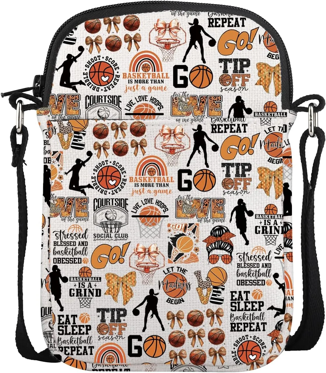 POFULL Basketball Gift Basketball Club Basketball Player Gift Women Basketball Players Gift Basketball Lover Crossbody Bag